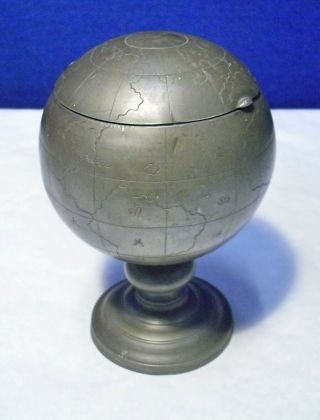 Vintage Chinese Swatow Pewter Globe Tea Caddy (wh_12335)