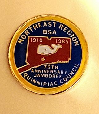Quinnipiac Council (ct) Northeast Region 1985 75th Ann Jamboree Hat Pin Bsa