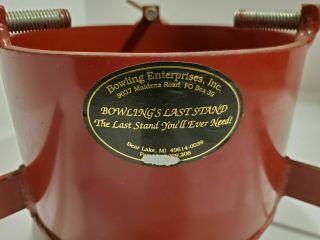 Bowling Enterprises Bowling’s Last Stand Christmas Tree Stand Vintage Red