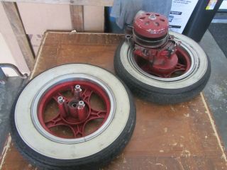 Vtg Scooter Front Rear Wheel Tire Set Gy6 Max1350n 10 " Rim Shinko Tires As Found