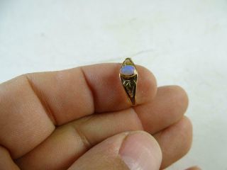 Vintage 10K Solid Yellow Gold Lady ' s Cocktail Ring Antique Opal 0.  7 grams Old 2
