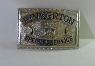 Vintage Pinkerton Special Service Hat Badge Security 2 3/4 " Long