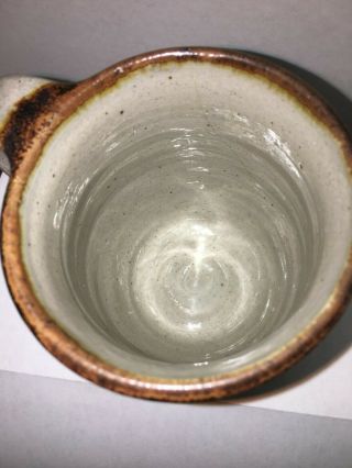 Vintage Hand Crafted Stoneware Blue Brown Tree Coffee Mug 3