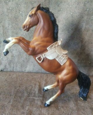 Vintage Breyer Molding Co.  Brown Horse W/black Mane & White Socks U.  S.  A.  Saddle