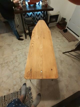Vintage Wood Folding Ironing Board Cocktail Table 60 " X 15 " Rustic Primitive