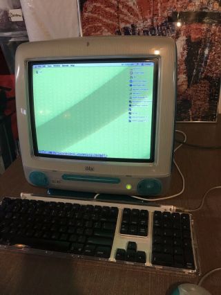 Vintage Apple iMac Blueberry (Blue / Green) G3 400 MHz Ver.  Mac OS 9.  2 M5521 3