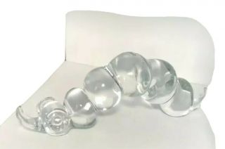 Vintage Signed Scandinavia Art Glass Crystal Sculpture Figurine Caterpillar