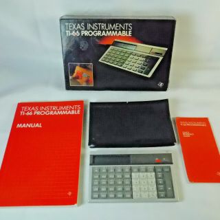 Vintage Texas Instruments Ti - 66 Programmable Calculator W/ Box & Manuals