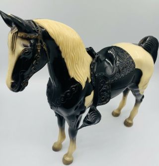 Vintage Breyer 1950s Western Horse,  Black And White Pinto,  No Stamp,  No Chain