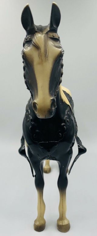 Vintage Breyer 1950s Western Horse,  Black and White Pinto,  No Stamp,  No Chain 2