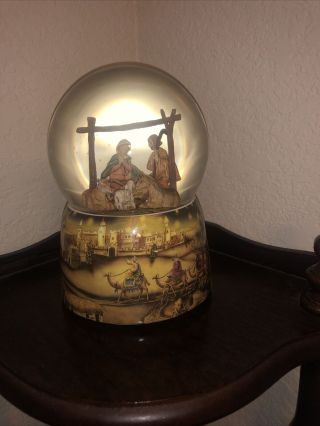 Roman Inc.  Away In The Manger Snow Globe With Music Box -