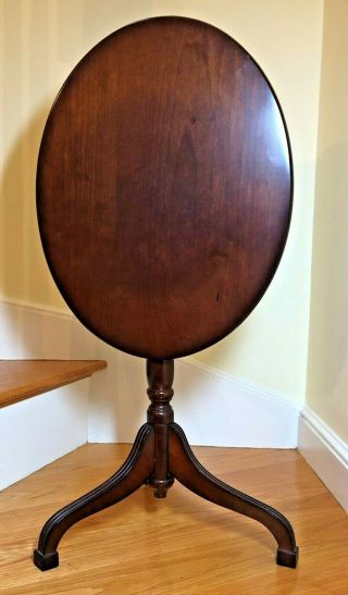 Vintage Bombay Company Tilt - Top Oval Wood Occasional Table - Chippendale 2