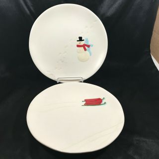 Hallmark Christmas Cookie Plates Snowman Sled