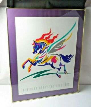 Rare Large Vintage Pop Art Deco Poster Pegasus Kentucky Derby 1995 By Jeff Tull