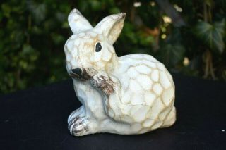 Rabbit Bunny Statue Ceramic Life - Size Baby Foot Up Shaded Disign
