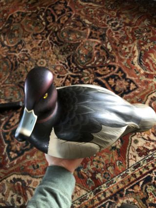 1994 Signed Randy Tull Ducks Unlimited Wood Duck Decoy Glass Eyes/ 2084 -