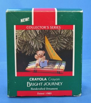 1989 Hallmark Keepsake Ornament Crayola Crayon Bright Journey Christmas Sailboat