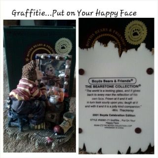 Boyds Bears Resin Figurine Graffitie.  Put On Your Happy Face