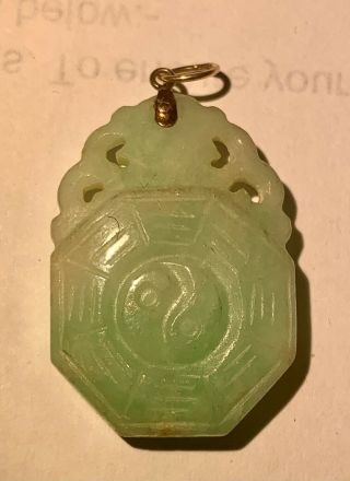 A Nephrite Jade Gold Antique Chinese Qing Pale Celadon Jade Plaques/pendants