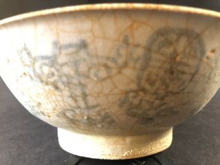 Antique Chinese Blue And White Ming Or Qing Dynasty Shipwreck Bowl