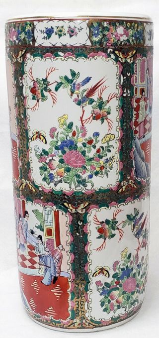c.  1800 ' s CHINESE EXPORT FAMILLE ROSE MEDALLION PORCELAIN UMBRELLA STAND 19 