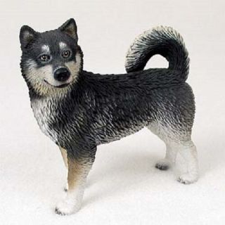 Alaskan Malamute Dog Hand Painted Figurine Resin Statue Collectible Puppy