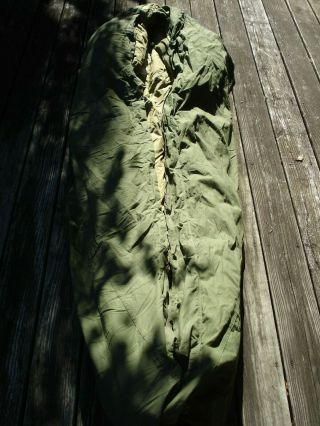 Vintage 60s U.  S Army M - 1949 Type - 1 Mountain Sleeping Bag Feather Down Filled