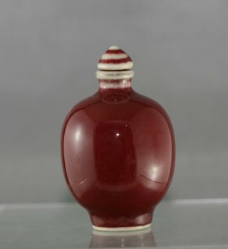 Stunning Antique Chinese Sang De Boeuf Porcelain Snuff Bottle Circa 1890s Signed