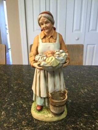 Vintage Woman Homco Home Interiors Porcelain Figurine 8829