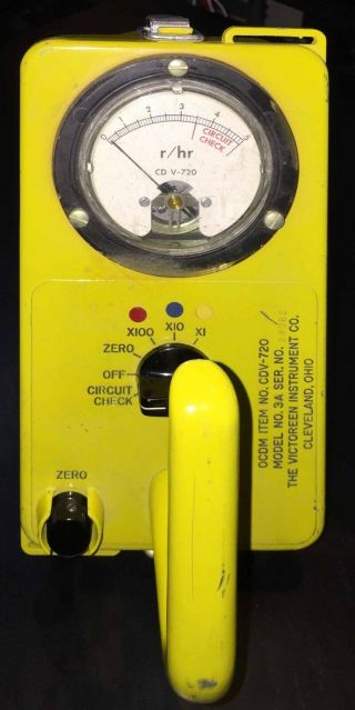 Vintage Victoreen Instrument Ocdm Radiological Survey Meter Cdv - 720,  Model No.  3