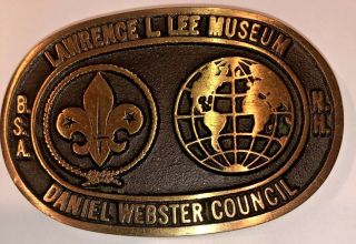 Max Silber Lawrence L.  Lee Museum Daniel Webster Council Bronze Belt Buckle