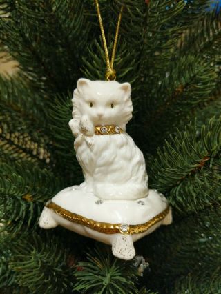 Lenox White Porcelain Cat Ornament