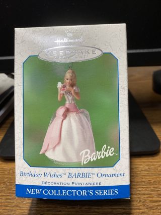 2001 Hallmark Keepsake Ornament “birthday Wishes” Barbie - 1st In Series Nib