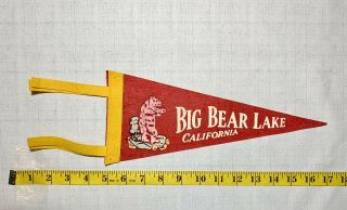 Vintage 1960’s Felt Pennant Flag Big Bear Lake California