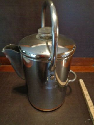 Huge Vintage Revere Ware 14 Cup Percolator Coffee Maker Pot Copper Clad Bottom