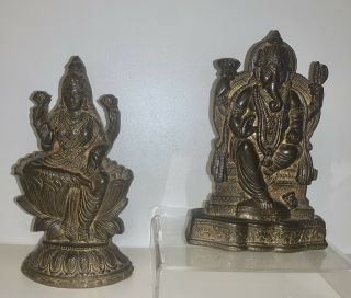 Two Antique Indian Bronze Ganesh Hindu Elephant God Ganesha & Similar