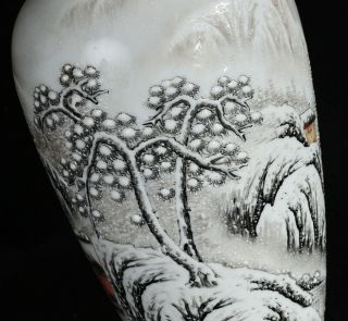 Chinese Republic Period Vases With Snow Scene Fine Details 2