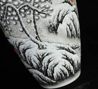 Chinese Republic Period Vases With Snow Scene Fine Details 3