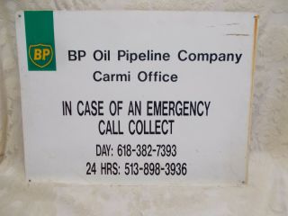 Vtg Bp Oil Pipeline Company Metal Sign