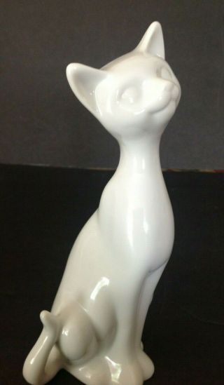 Vintage Otagiri White Cat Porcelain Kitten 8 " Figurine Japan Ceramic Kitty Mcm