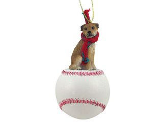 Border Terrier Dog Baseball Sports Figurine Ornament