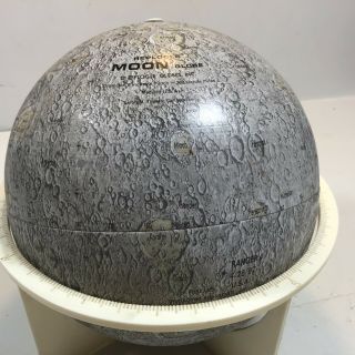 Vintage Atomic Replogle 6 " Metal Moon Apollo 11 Landing Globe With Stand Ranger