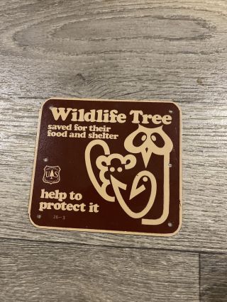 United States Forest Service Usfs Wildlife Tree Sign Tin