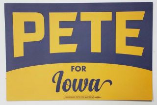 Pete Buttigieg For President 2020 Campaign Rally Sign Poster