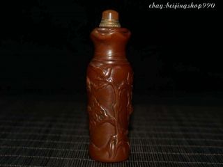Chinese Natural Shoushan Stone Hand - Carved Flower And Bird Statue Snuff Bottle
