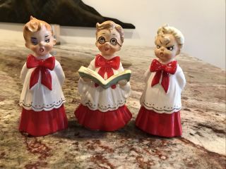 Rare Set Josef Originals Naughty Choir Boys Set Of 3 Vintage Christmas Figurines