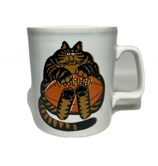 B Kliban Football Cat Coffee Mug England