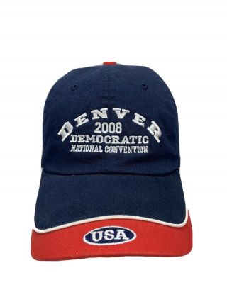 2008 Democratic National Convention Denver Red White Blue Snapback Hat Cap