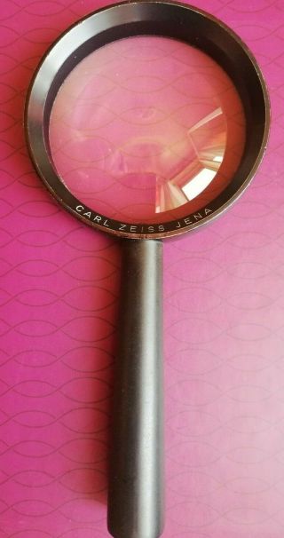 Vintage Table Magnifying Glass Carl Zeiss Jena 8 Cm Diameter