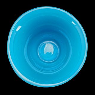 Chinese Peking Glass Teacup Monochrome Sky Blue Circa 1900 3